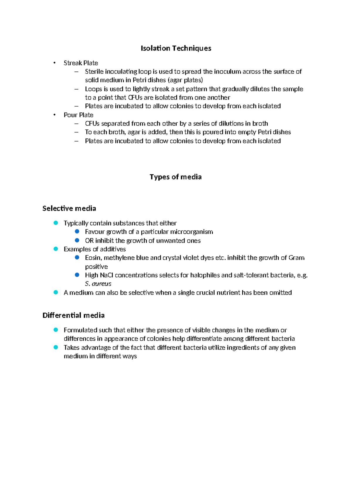 Isolation Techniques in Microbiology: Lecture 5 Notes - Studocu