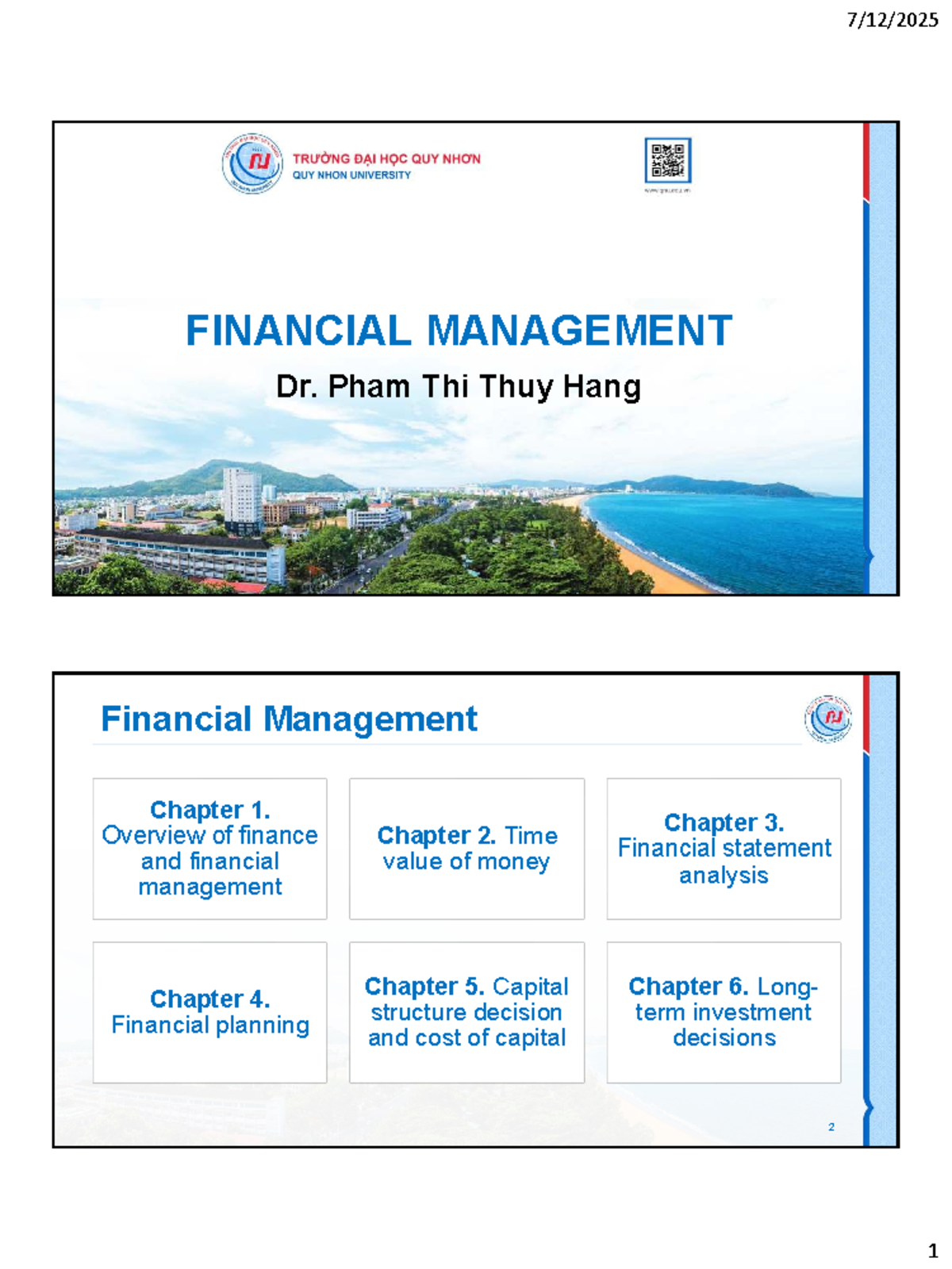 FINANCIAL MANAGEMENT (FIN 101) Chapter Overview and Key Concepts - Studocu