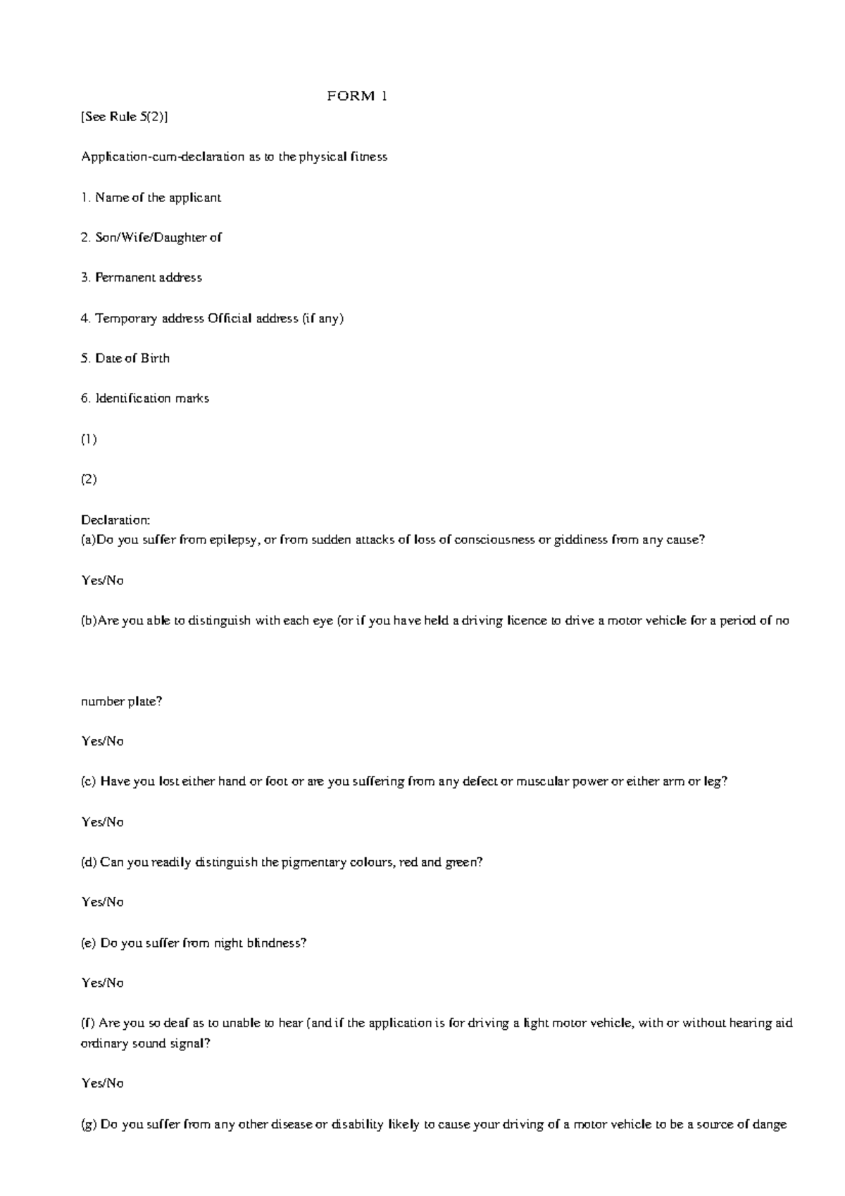 Form1 - dasdaf - FORM 1 [See Rule 5(2)] Application-cum-declaration as ...