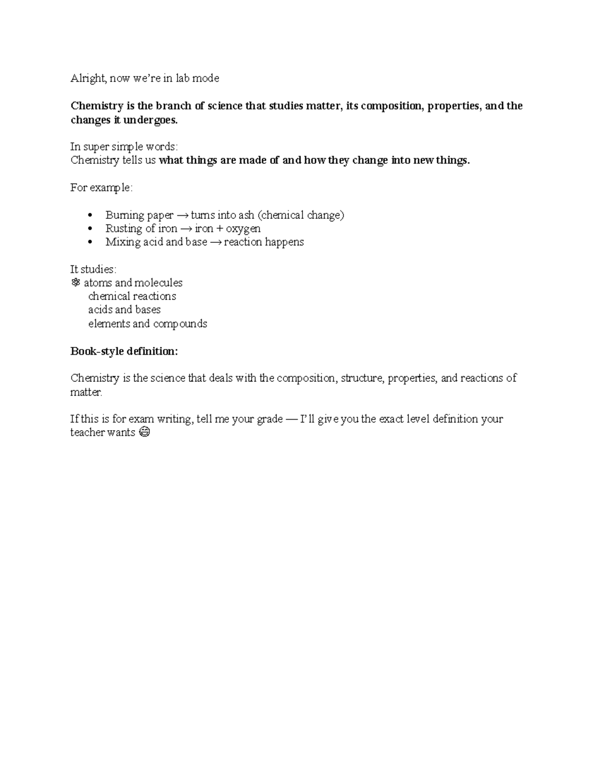 Chemistry Basics: Composition, Properties, and Reactions for Exam - Studocu