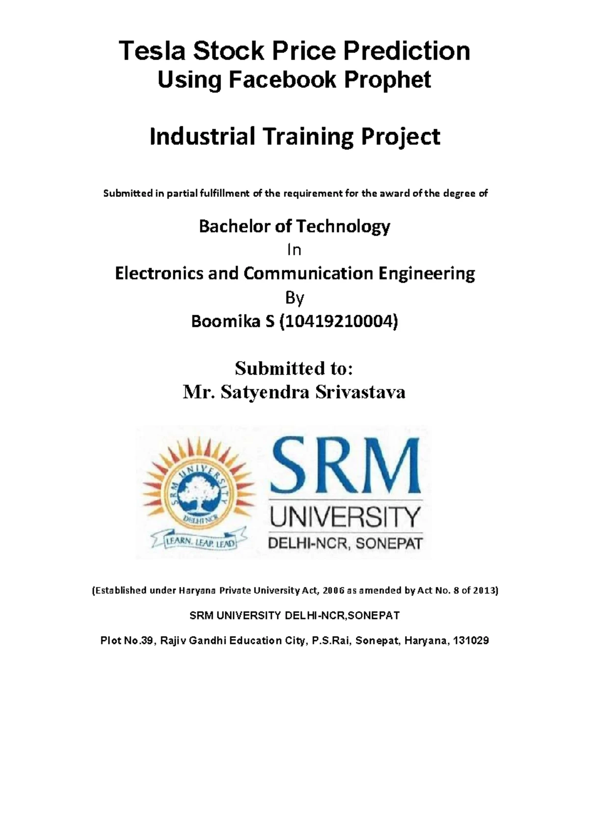 SMA - Template - Sma sheet - SRM INSTITUTE OF SCIENCE AND TECHNOLOGY ...