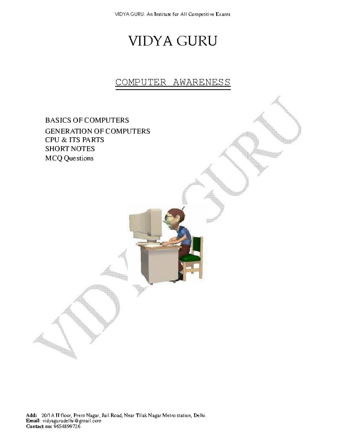 Computer Awareness Notes: Fundamentals & Key Concepts - Studocu