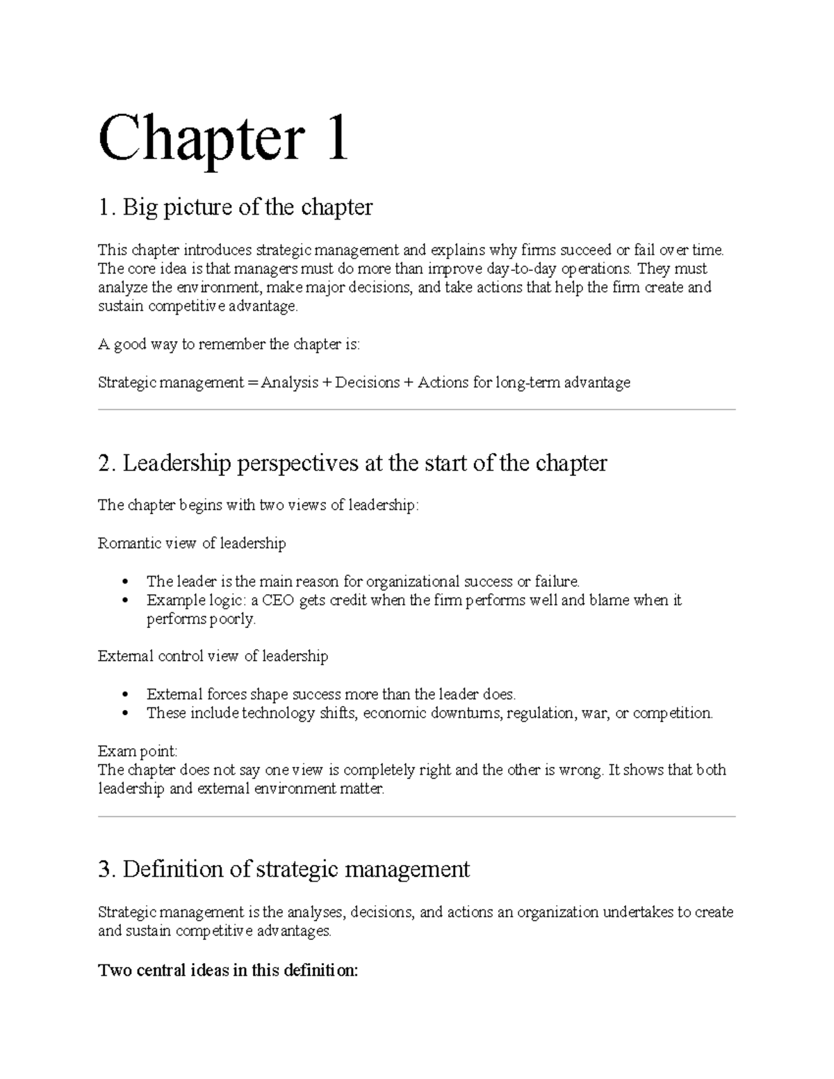 Strategic Management Overview: Key Concepts and Exam Insights (MGT 101 ...