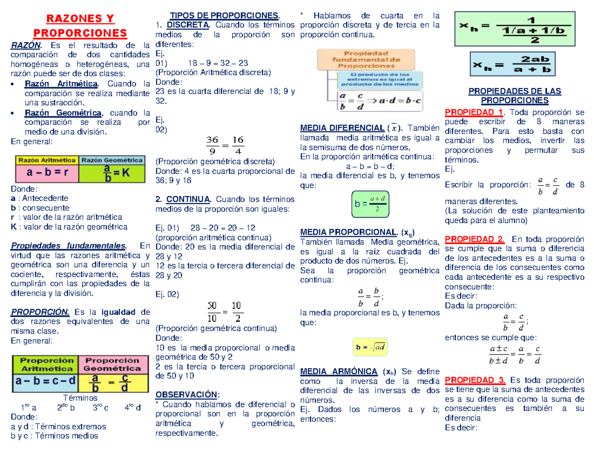 **Razones y Proporciones en Matemáticas (MATH 101)** - Document Preview
