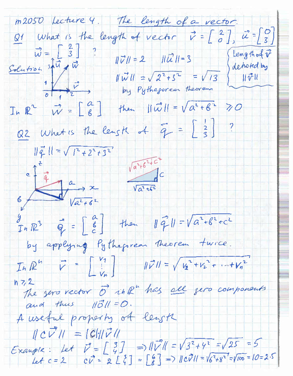 m2050 Lecture 4: Understanding Vector Length and Properties - Studocu