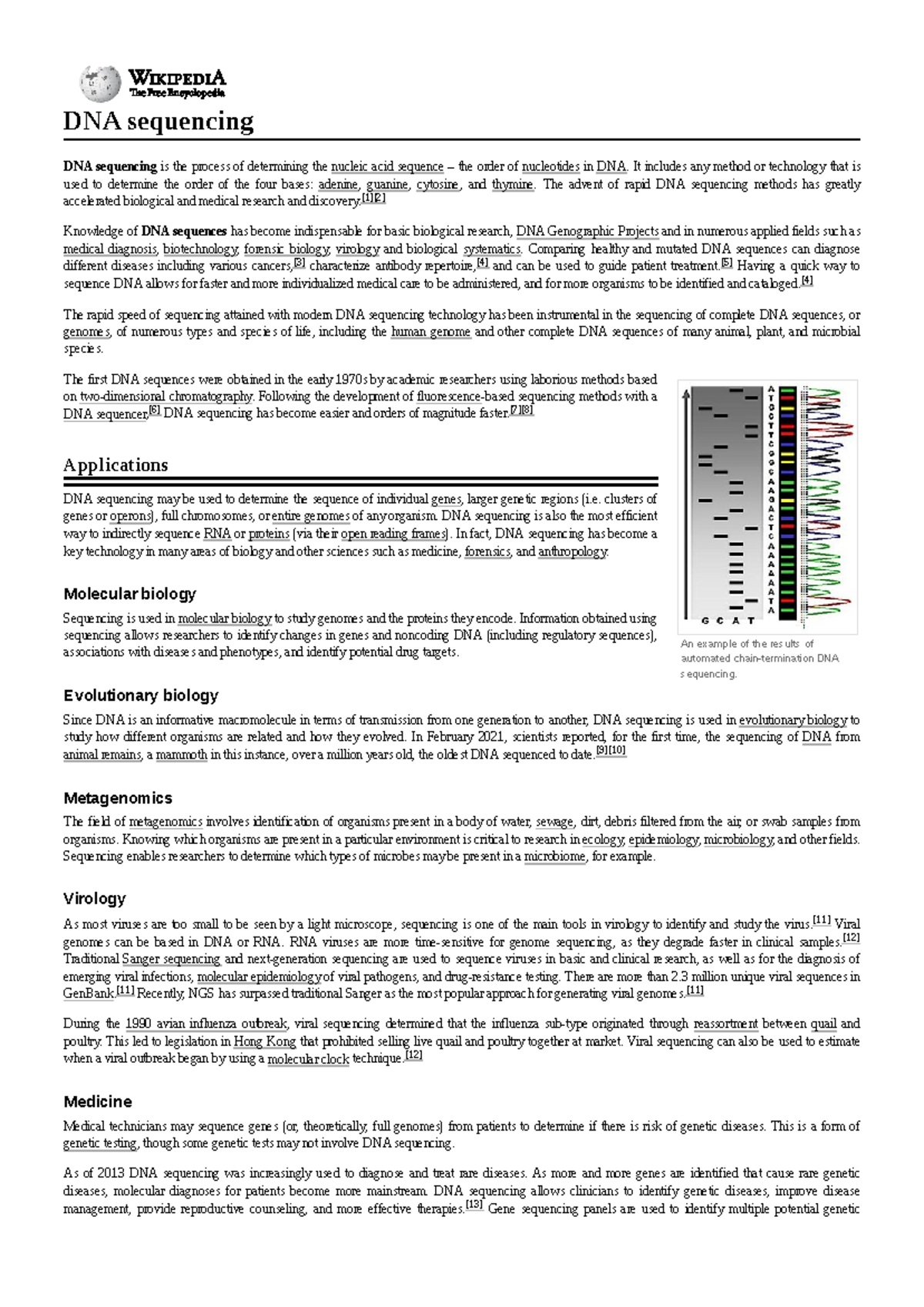 DNA Sequencing: Techniques and Applications in 21st Century Science ...