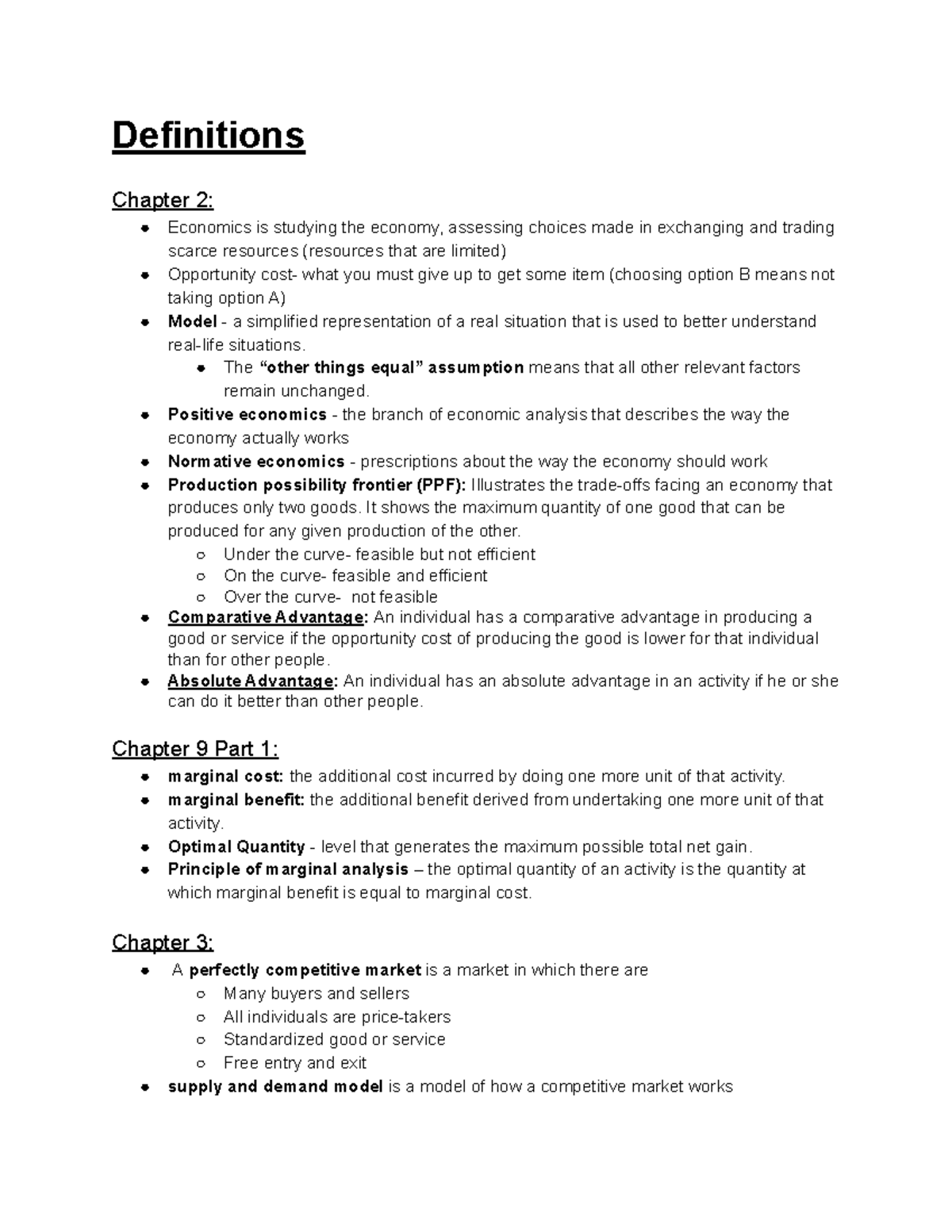 Econ 101 Final Exam Study Guide: Key Concepts and Definitions - Studocu