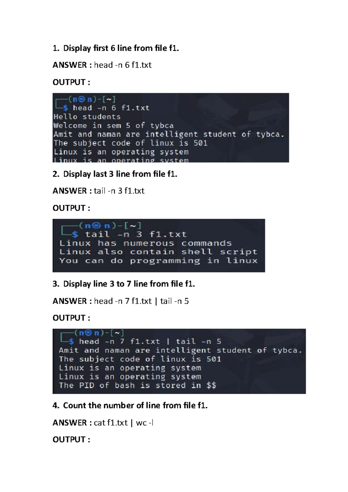 Linux Assignment 1 - Command Line Operations Guide - Studocu
