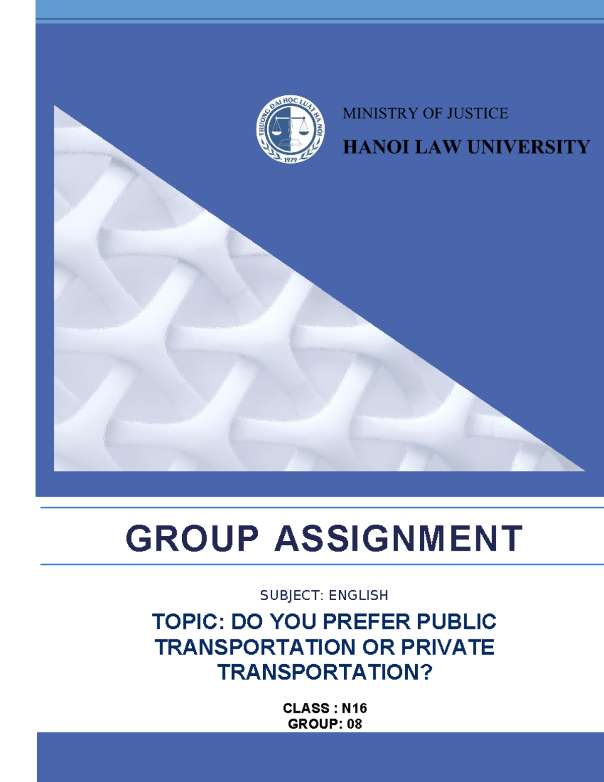 NHÓM 8 N - English Group Assignment on Transportation Preferences - Studocu