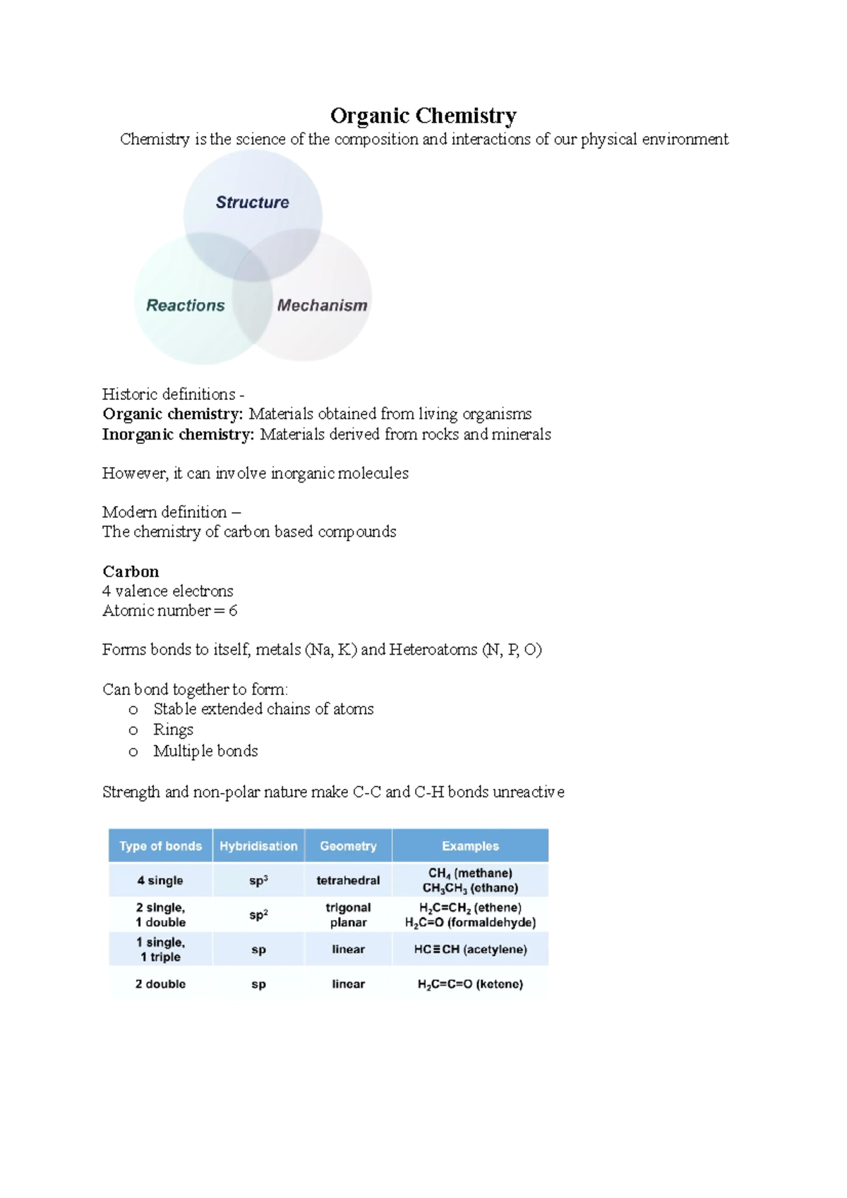 Organic Chemistry Lecture Notes (CHEM101) by Mark Ellison - Studocu