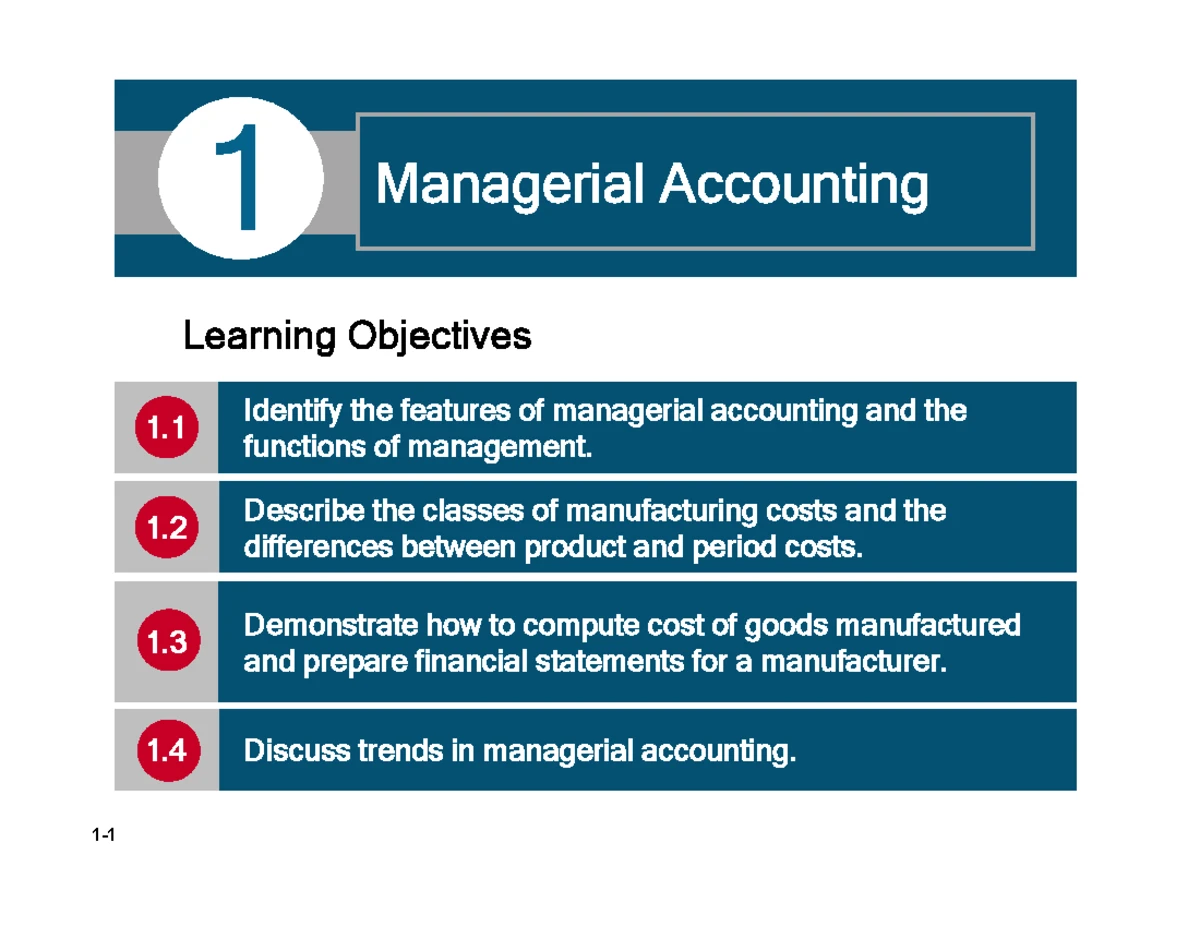 Chapter 1 Managerial vs. Financial Accounting Exercises - Studocu
