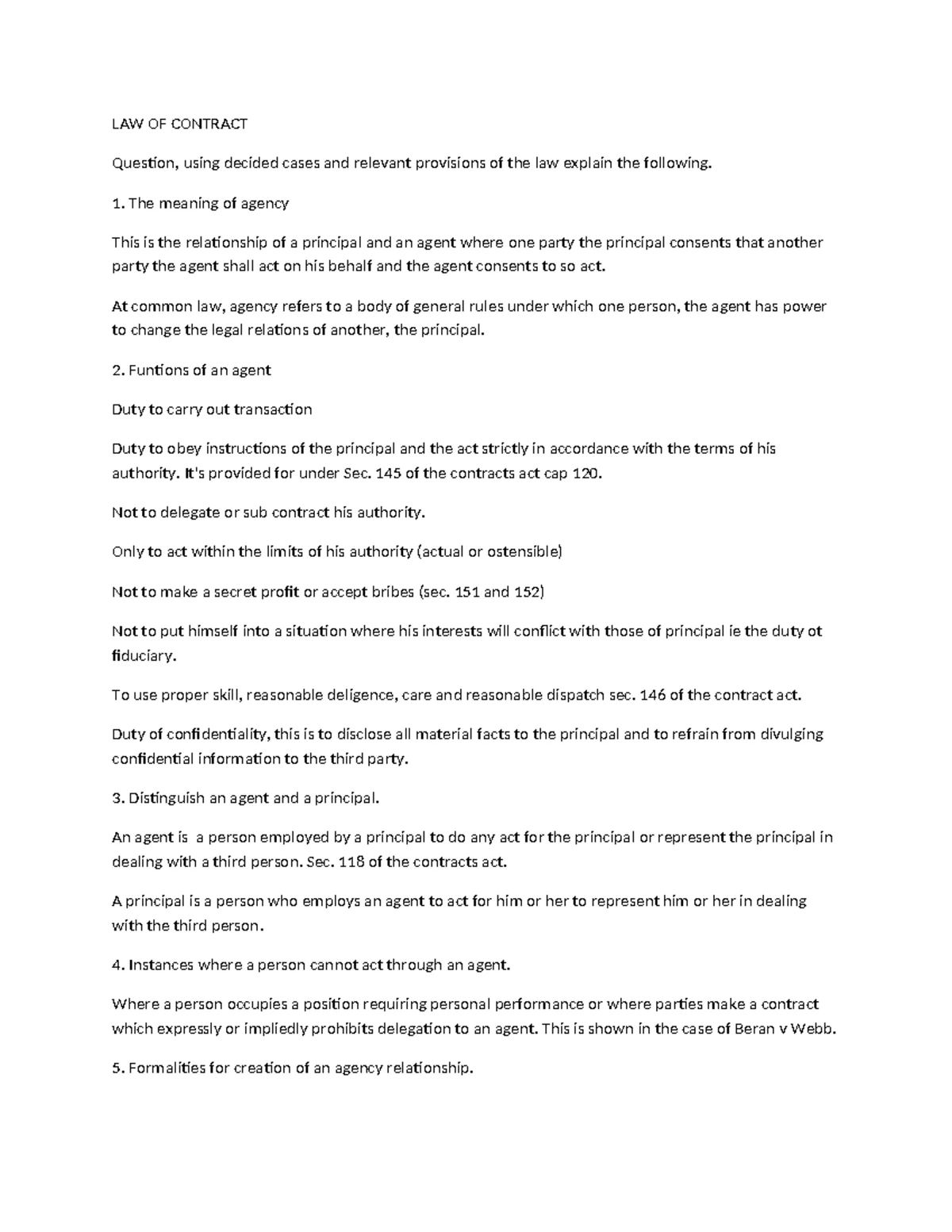 Mistake - Summary of Vitiating Factors in Contract Law (LAW 101) - Studocu