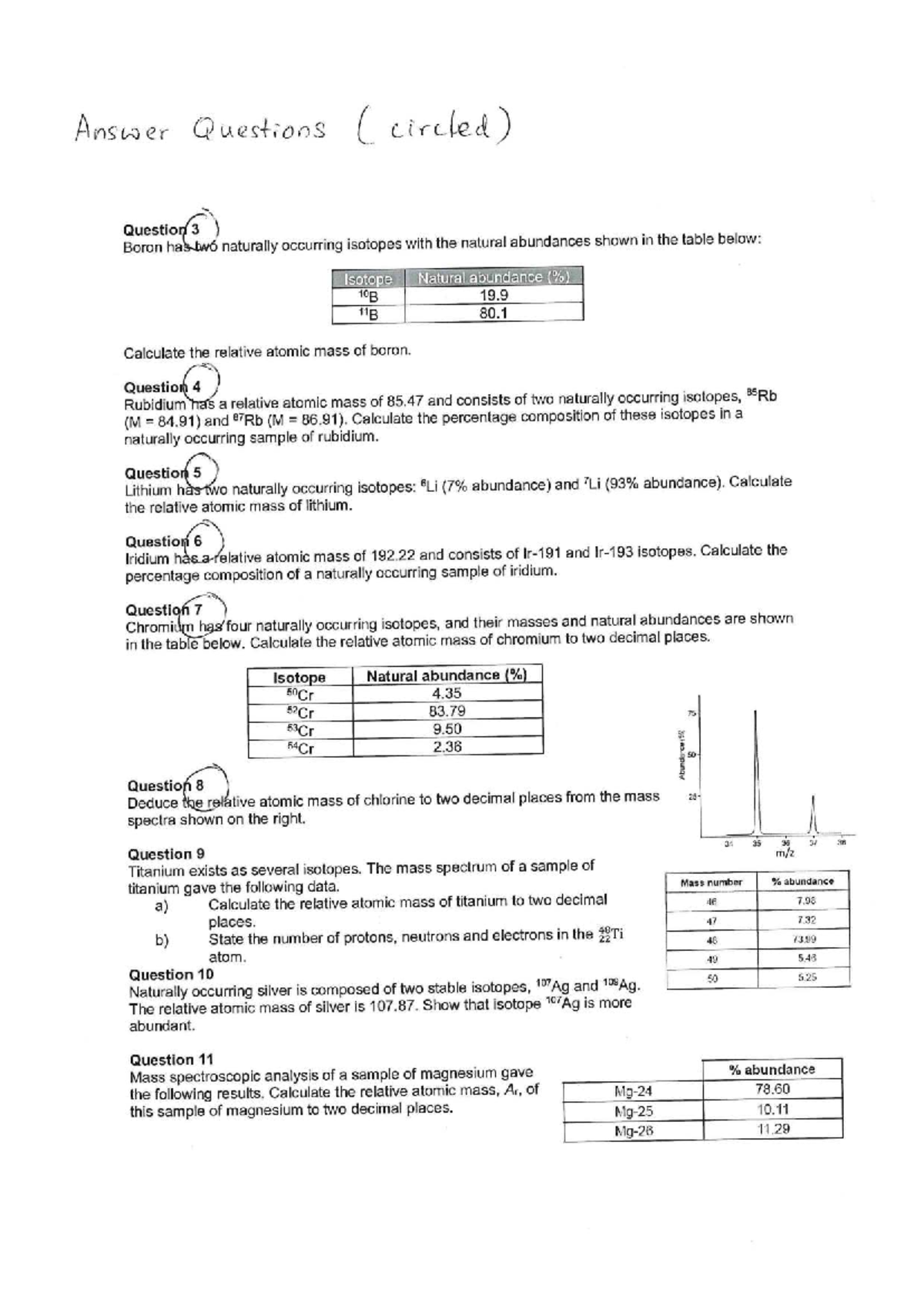 Relative Atomic Mass - Worksheet (NSW) - Studocu