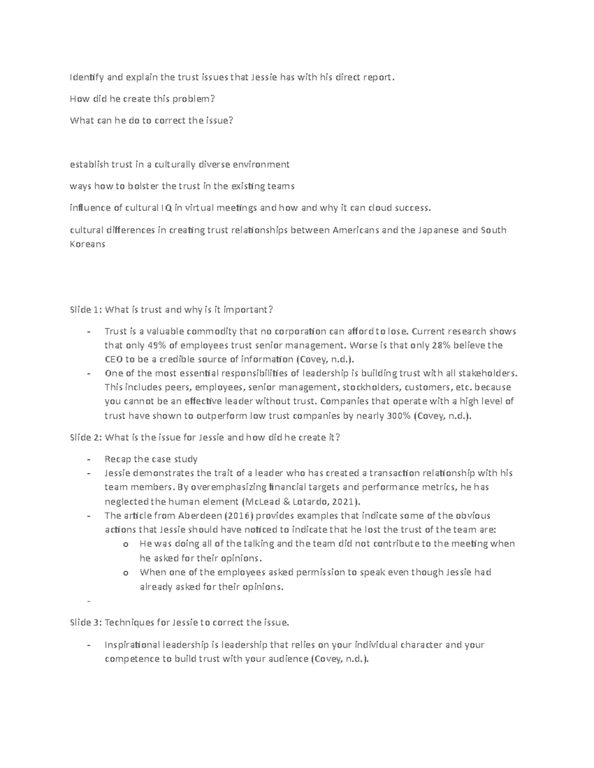 BMGT 485 Week 1 - Course work of an A student - Memo To: Dwight ...