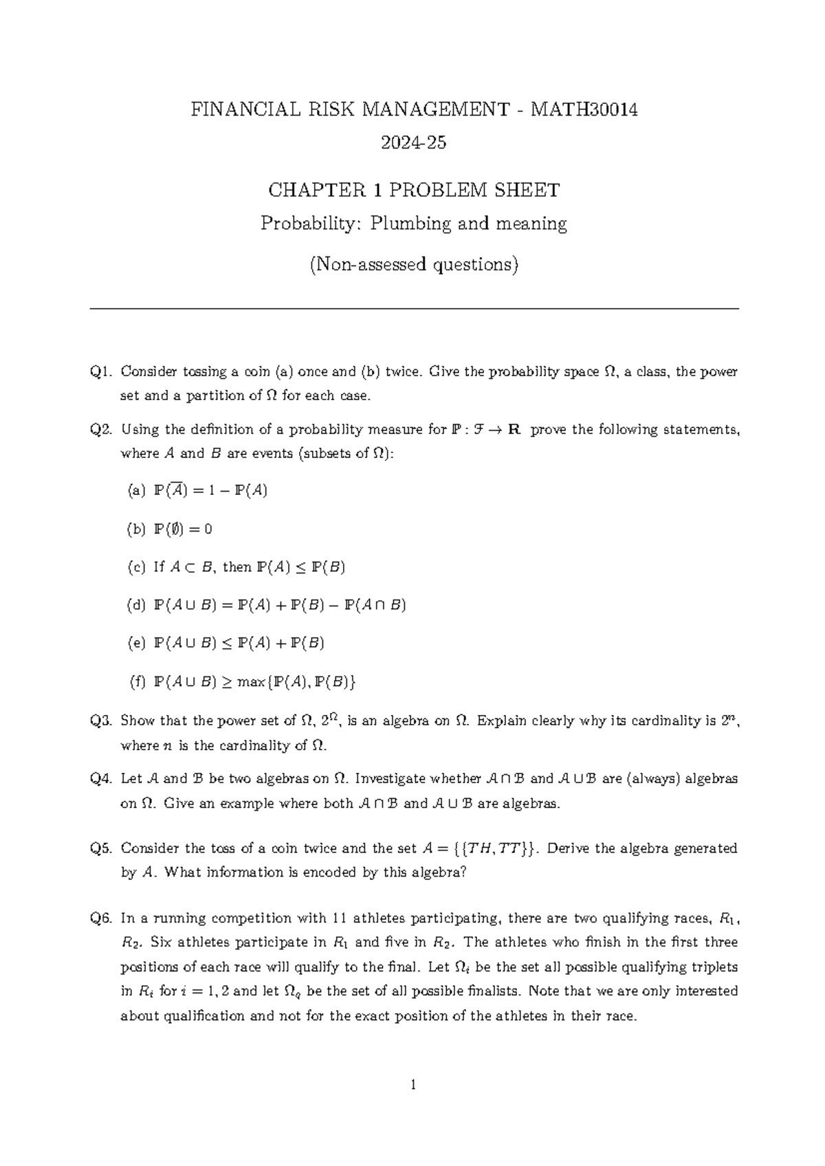 FRM 2024 - Chapter 1 Practice Problems in Financial Risk Management ...