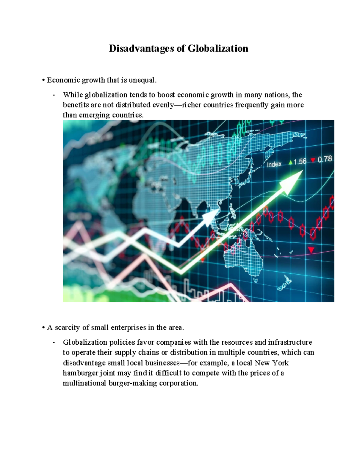 Disadvantages of Globalization - Disadvantages of Globalization ...
