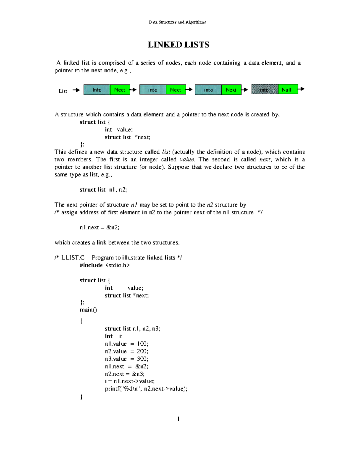 Lab3 Data Structures & Algorithms: Linked Lists Overview - Studocu