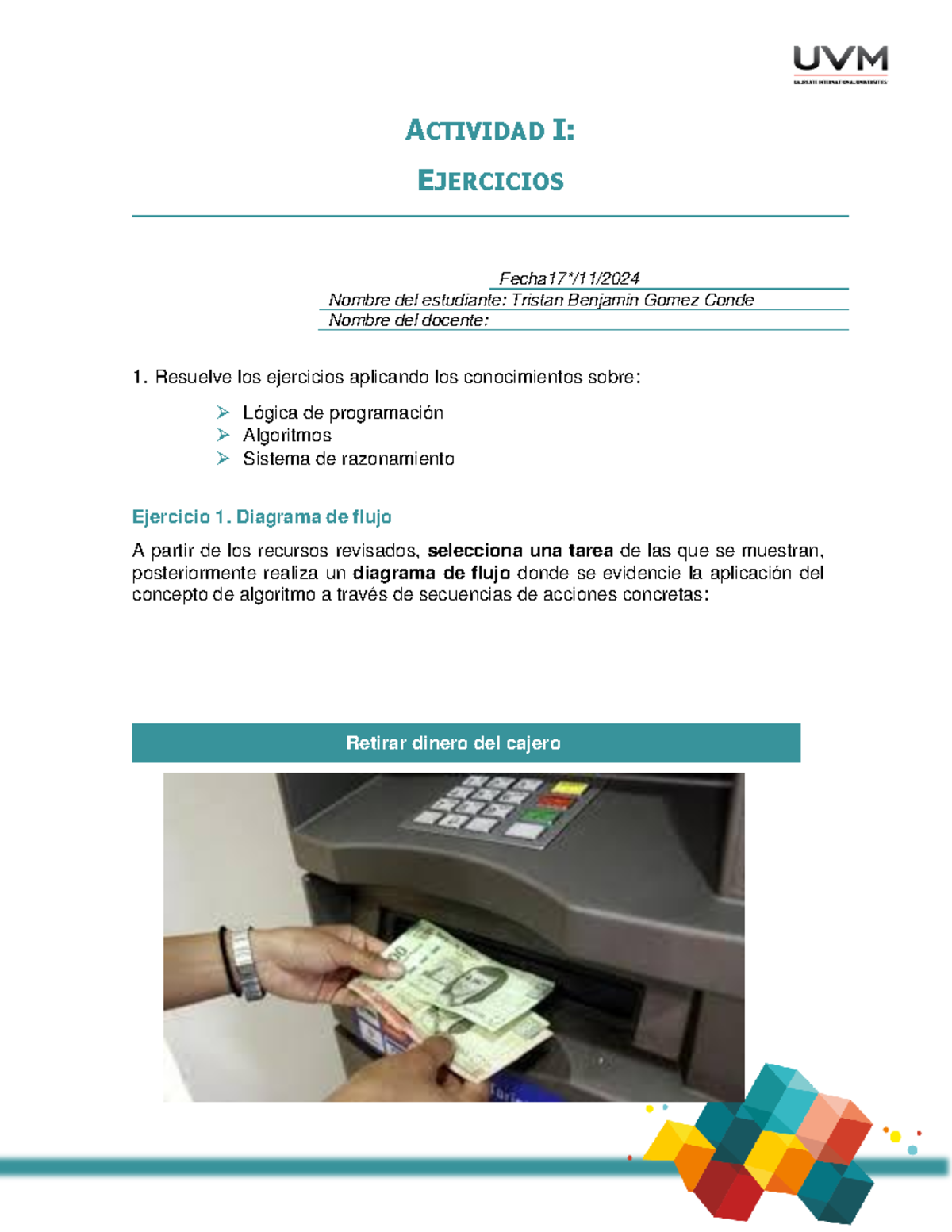 A2 Ejercicios - ACTIVIDAD I: EJERCICIOS Fecha17*/11/ Nombre del ...