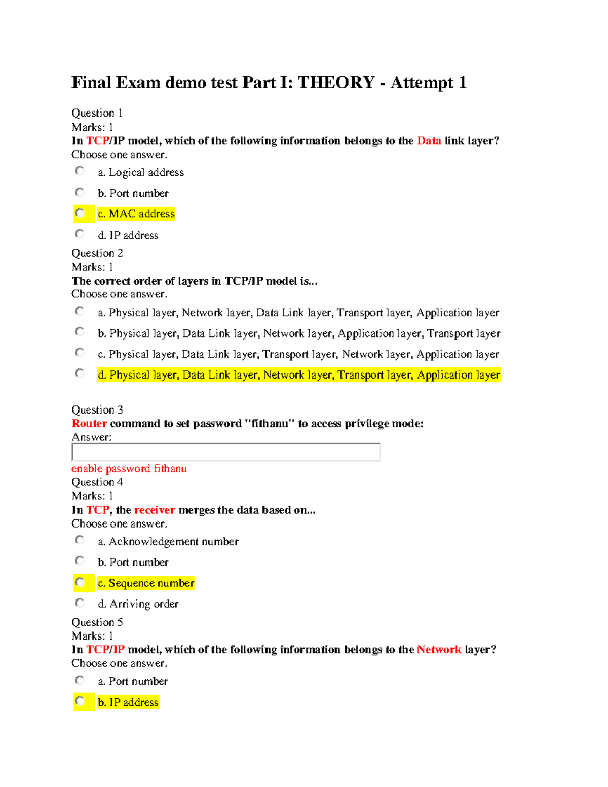 CNE 101 Final Exam Theory Demo Test - Attempt 1 & 2 - Studocu