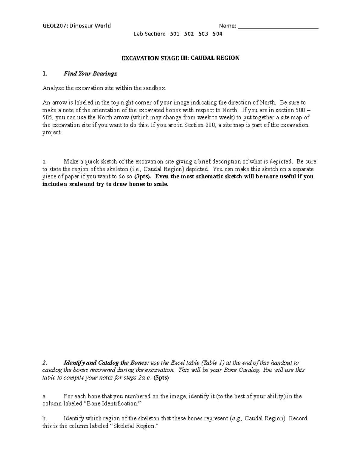 Excavation Stage III - Lab 3 Assignment for Sections 501-504 - Studocu