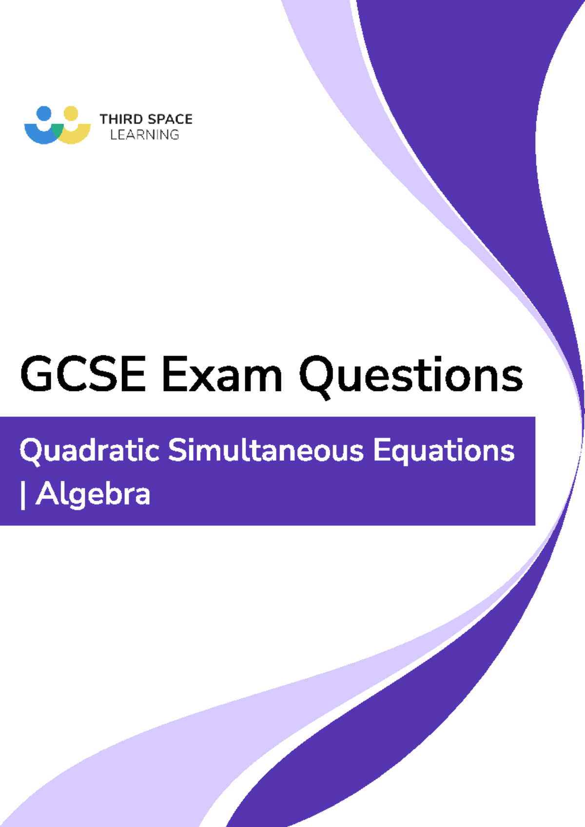GCSE Algebra Exam Questions: Quadratic Simultaneous Equations - Studocu