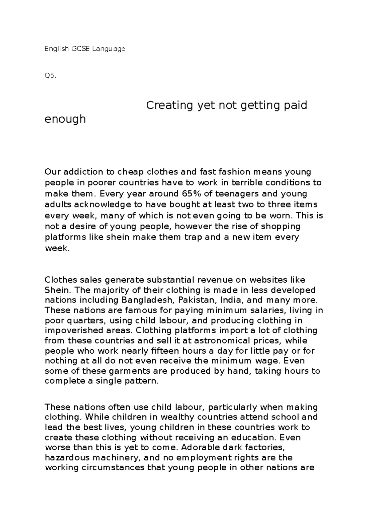 GCSE English Language Paper 2 Nov21 Extract: Writers' Viewpoints ...