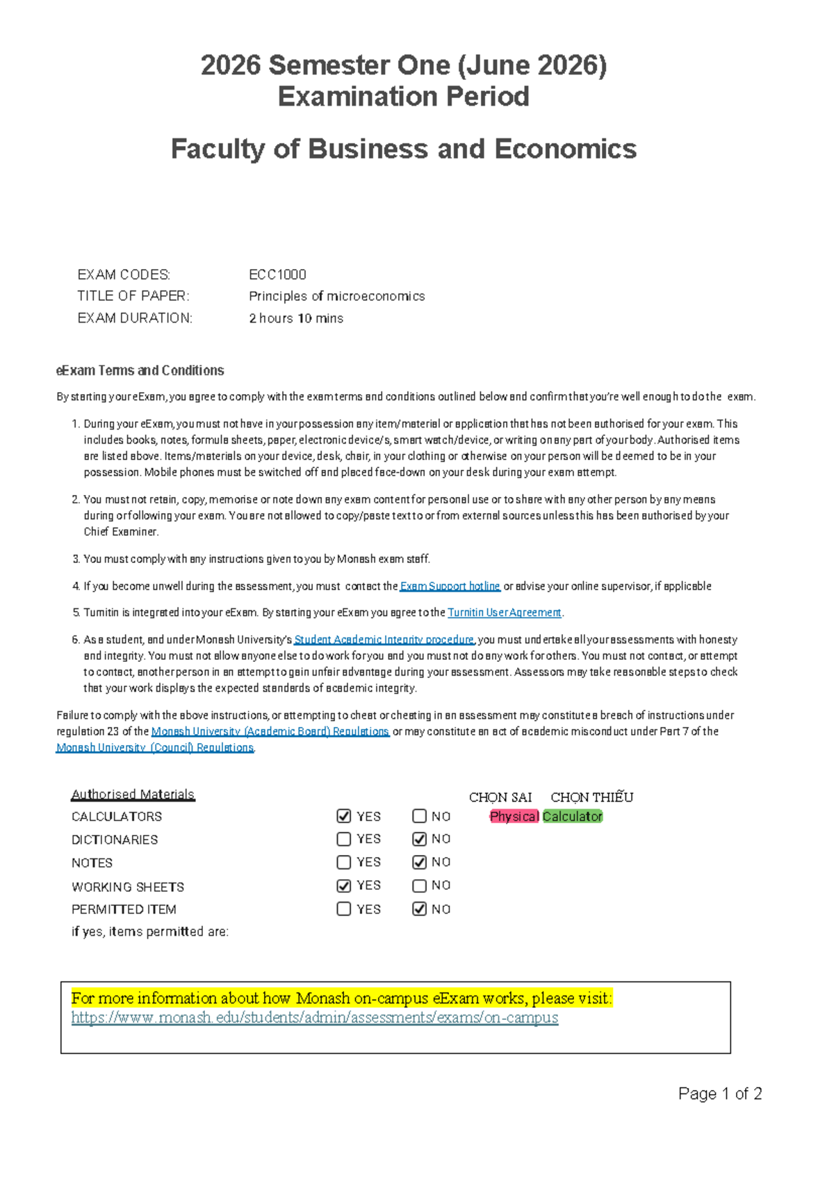 Final Exam Practice Paper: Principles of Microeconomics (2026) - Studocu
