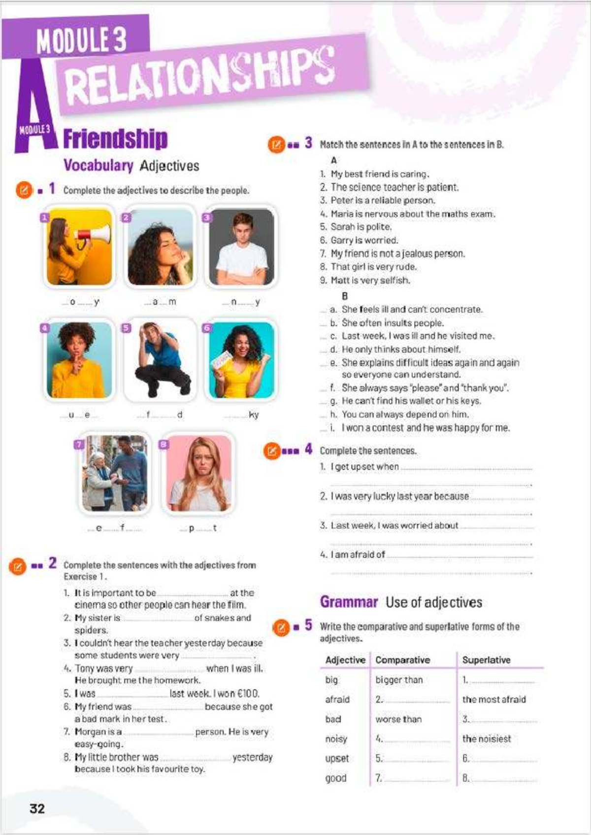Module 3 Workbook: Friendship and Adjectives Exercises - Studocu