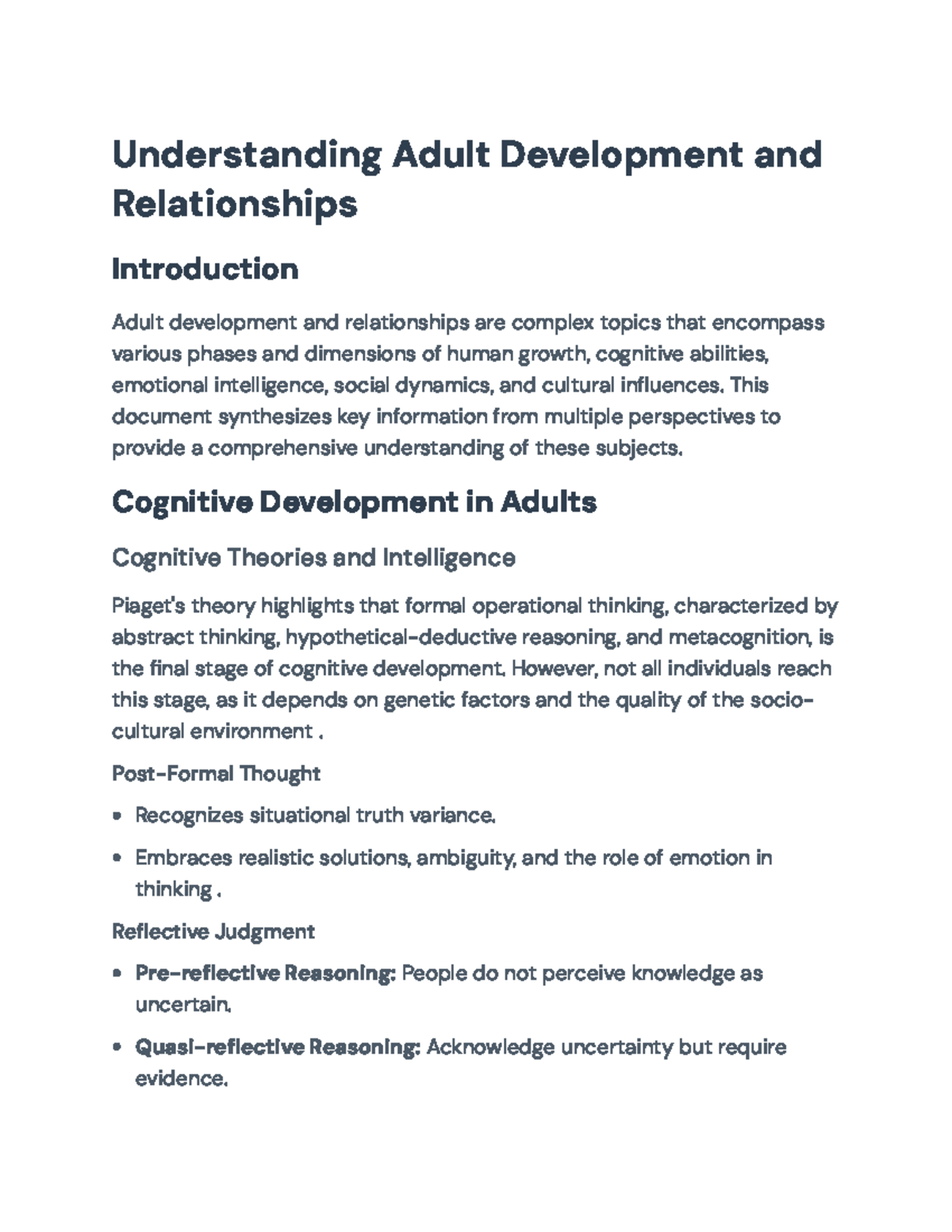Understanding Adult Development & Relationships: Key Theories ...