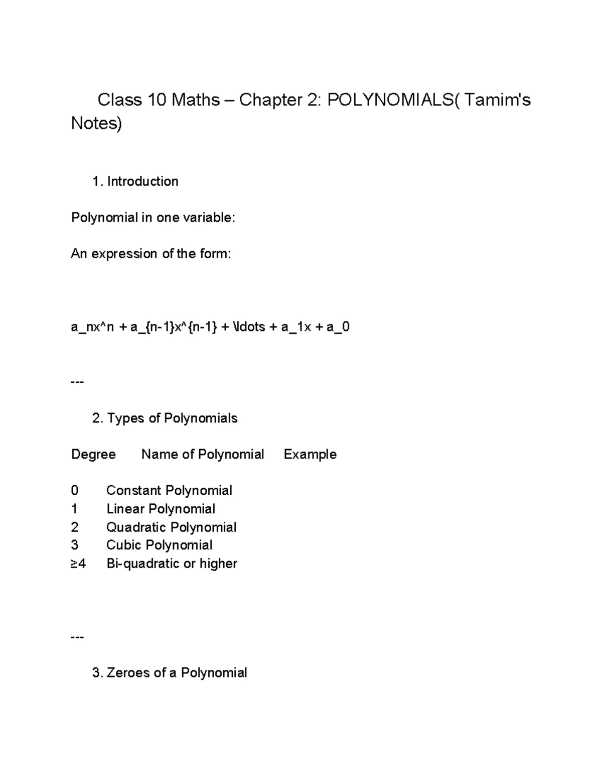 Class 10 Maths Mini Formula Sheet: Real Numbers & Quadratic Equations ...