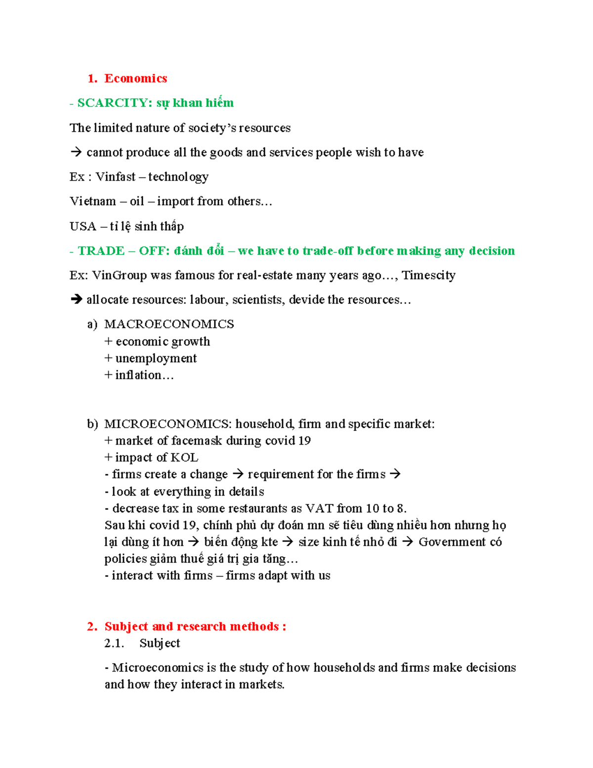 Economics - Lecture Notes: Scarcity and Demand Analysis - Studocu