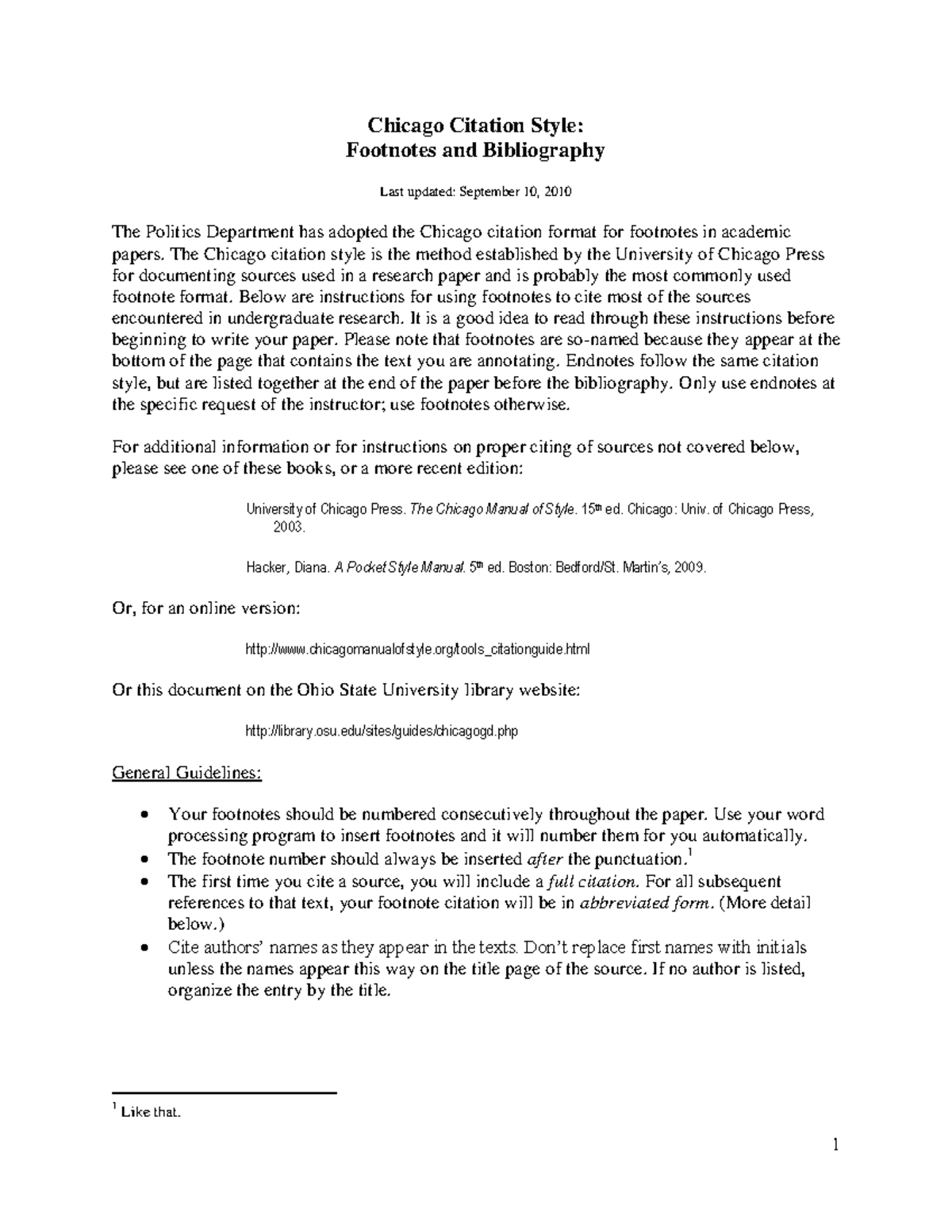 Chicago Style Citation: Footnotes & Bibliography Guide - Studocu