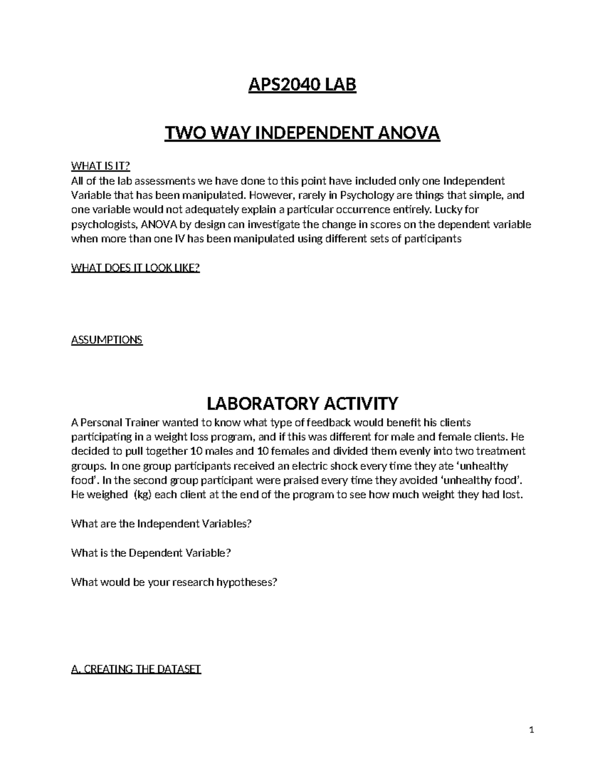 APS2040 session 5 TWO WAY anova LAB Student - APS2040 LAB TWO WAY ...
