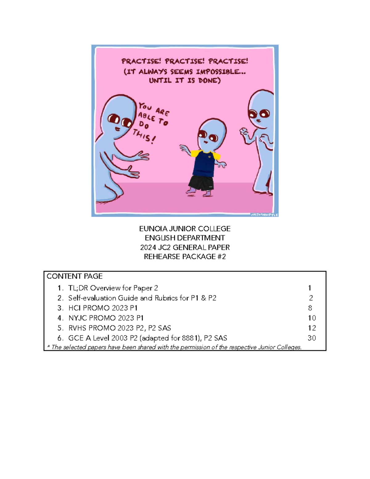 2024 JC2 General Paper Rehearse Package Term 2 Overview - Studocu