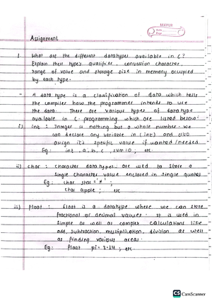 CNoted - Handwritten Note - INO. Date C Language What is C ? C is a ...