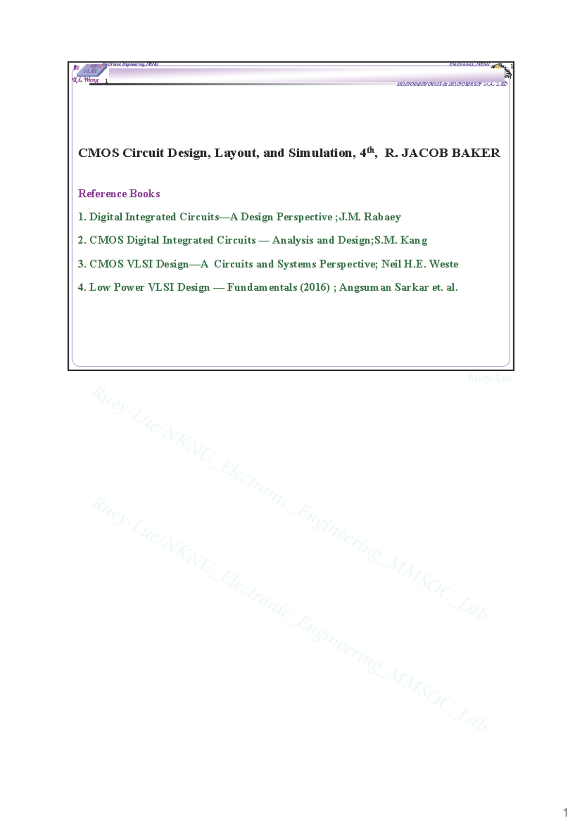 1132001 VLSI Lecture Notes Summary - CMOS Circuit Design Basics - Studocu