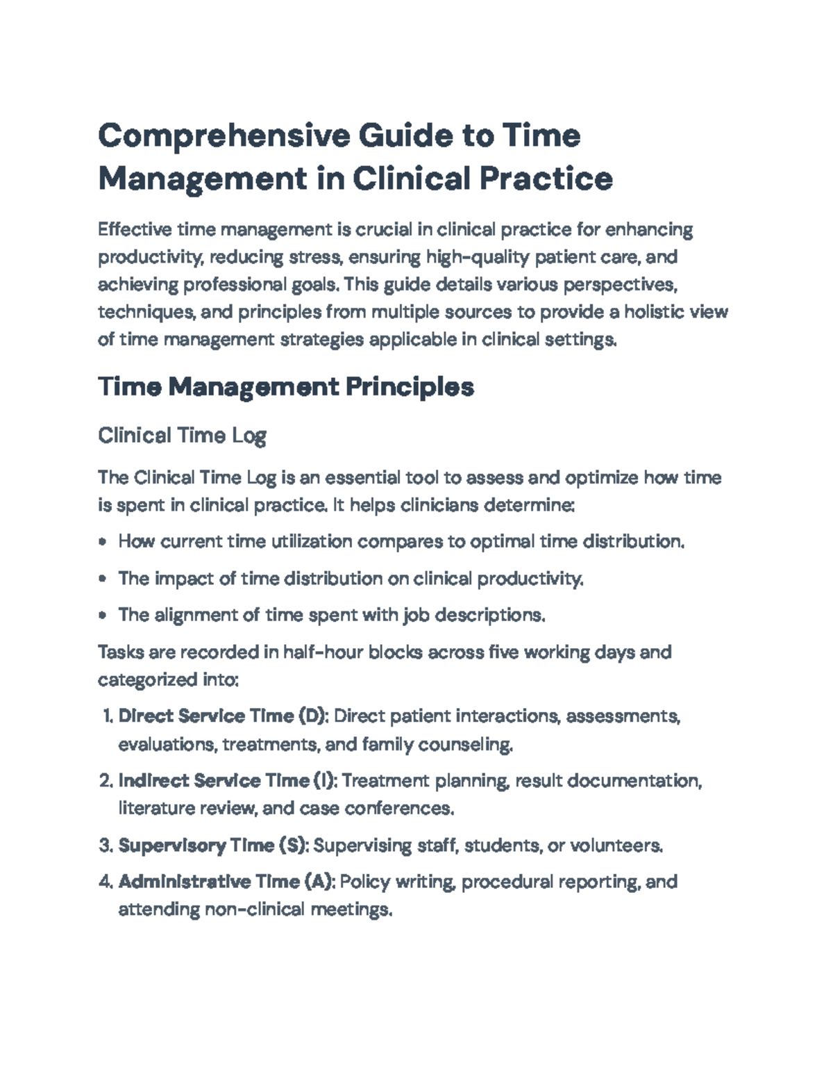 Comprehensive Guide to Time Management in Clinical Practice ...
