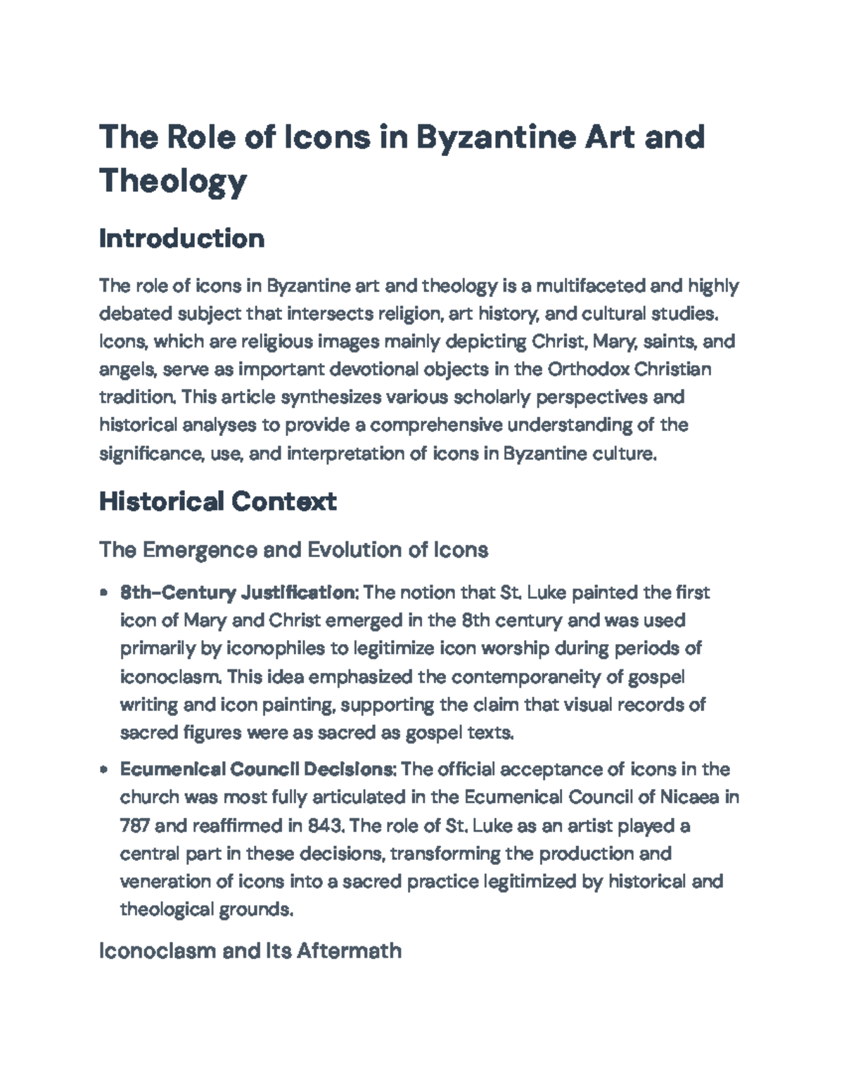 The Role of Icons in Byzantine Art and Theology: A Comprehensive Study ...
