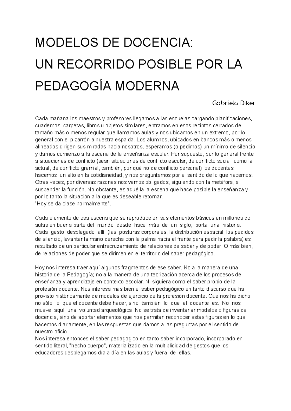 Modelos de Docencia: Un Análisis de la Pedagogía Moderna (EDU 101 ...