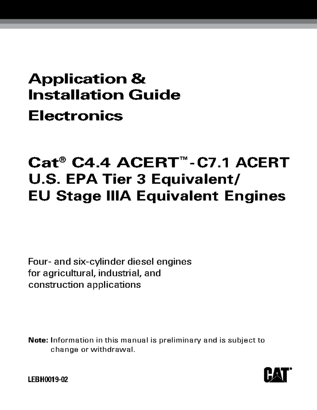 C4.4 & C7.1 ACERT Installation Guide for U.S. EPA Tier 3 Engines - Studocu