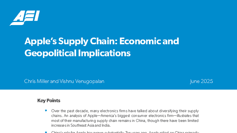 RPT Miller: Apple Supply Chain Analysis - Economic & Geopolitical ...