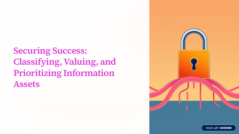 Securing Success: Classifying & Valuing Info Assets for Security - Studocu