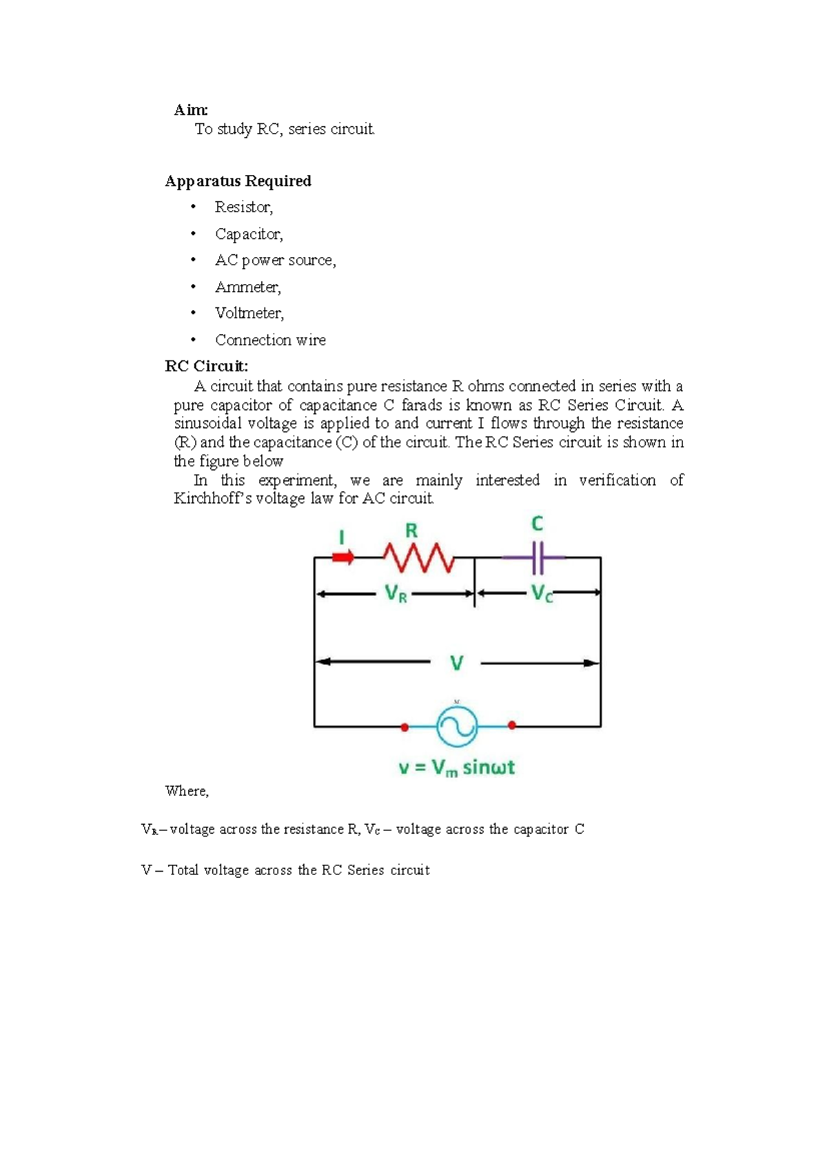 ECA R-C - Lab Report on RC Series Circuit Analysis - Studocu