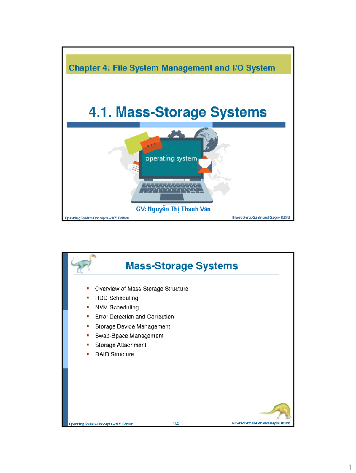 Ch04.1 - Mass Storage System Management in OS Concepts - Studocu