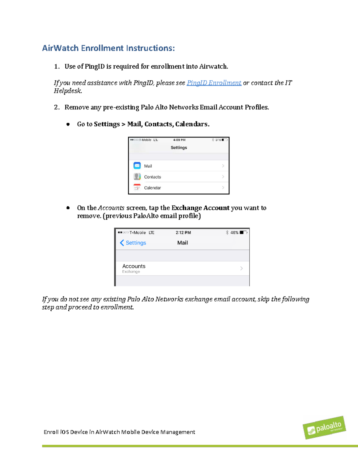 AirWatch Enrollment Guide for Palo Alto Networks iOS Devices - Studocu