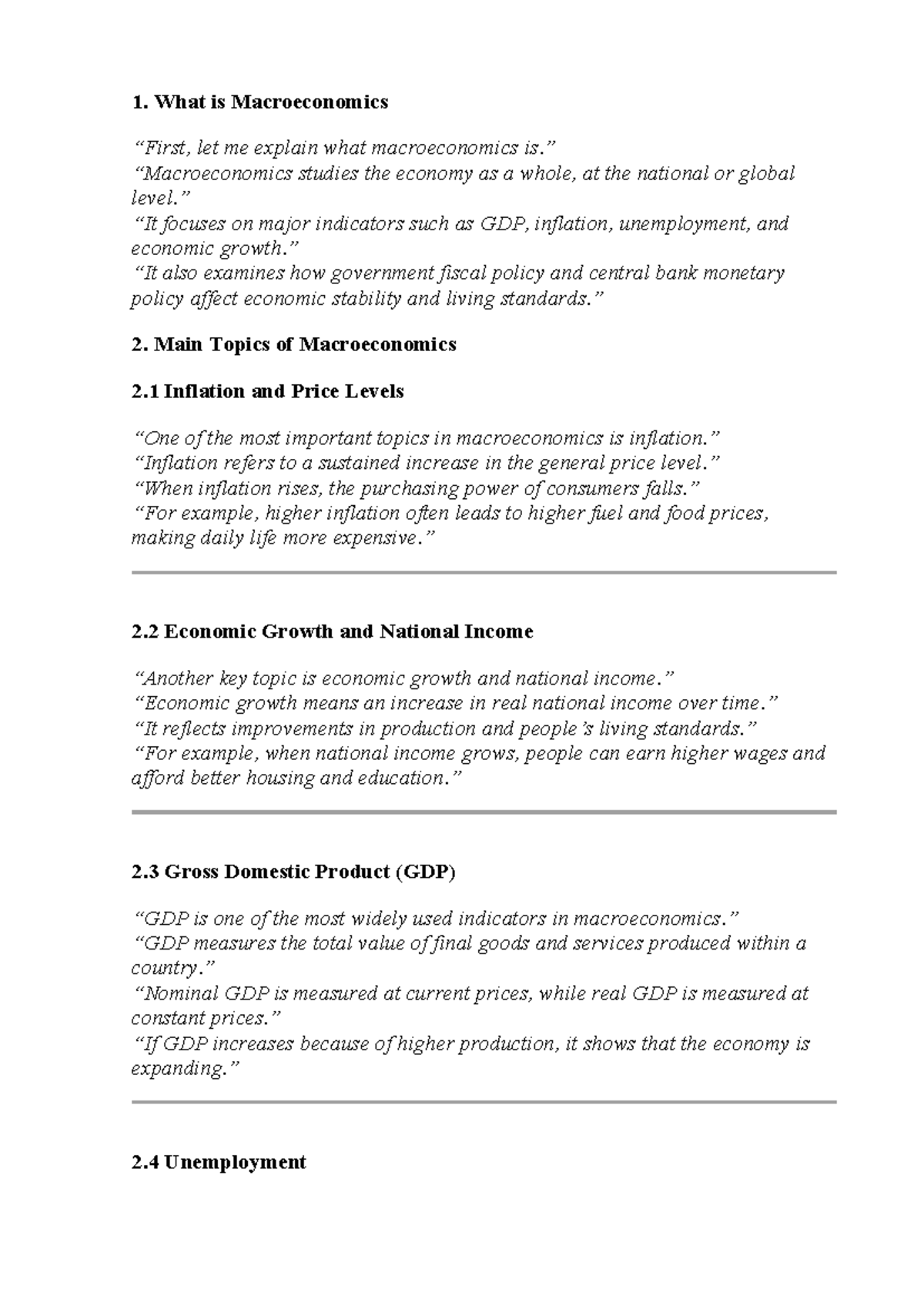 Macroeconomics Overview: Key Concepts and Indicators (ENG - TMU) - Studocu