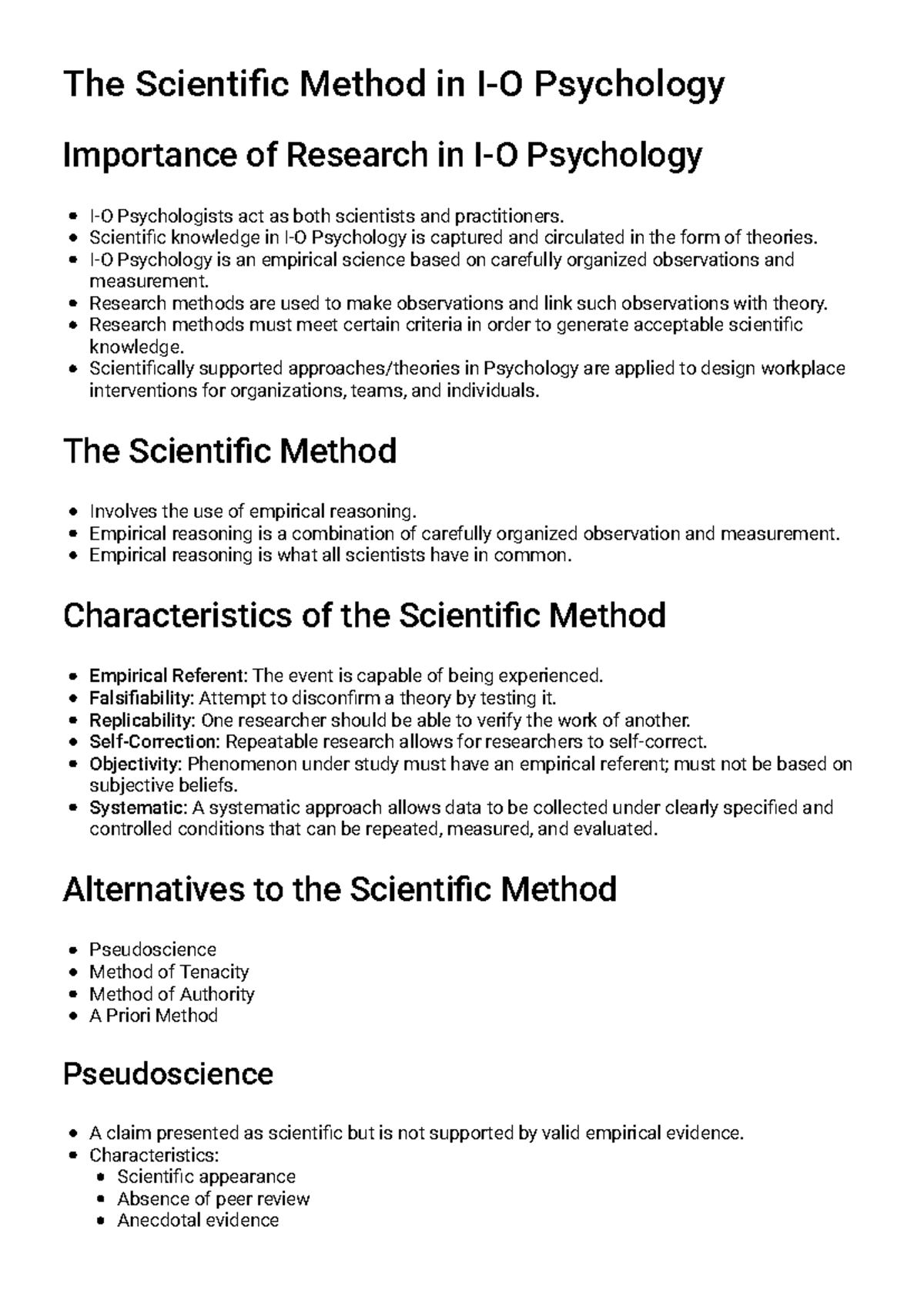 WEEK 5 Lecture 3: The Scientific Method in Psychology Study Guide - Studocu