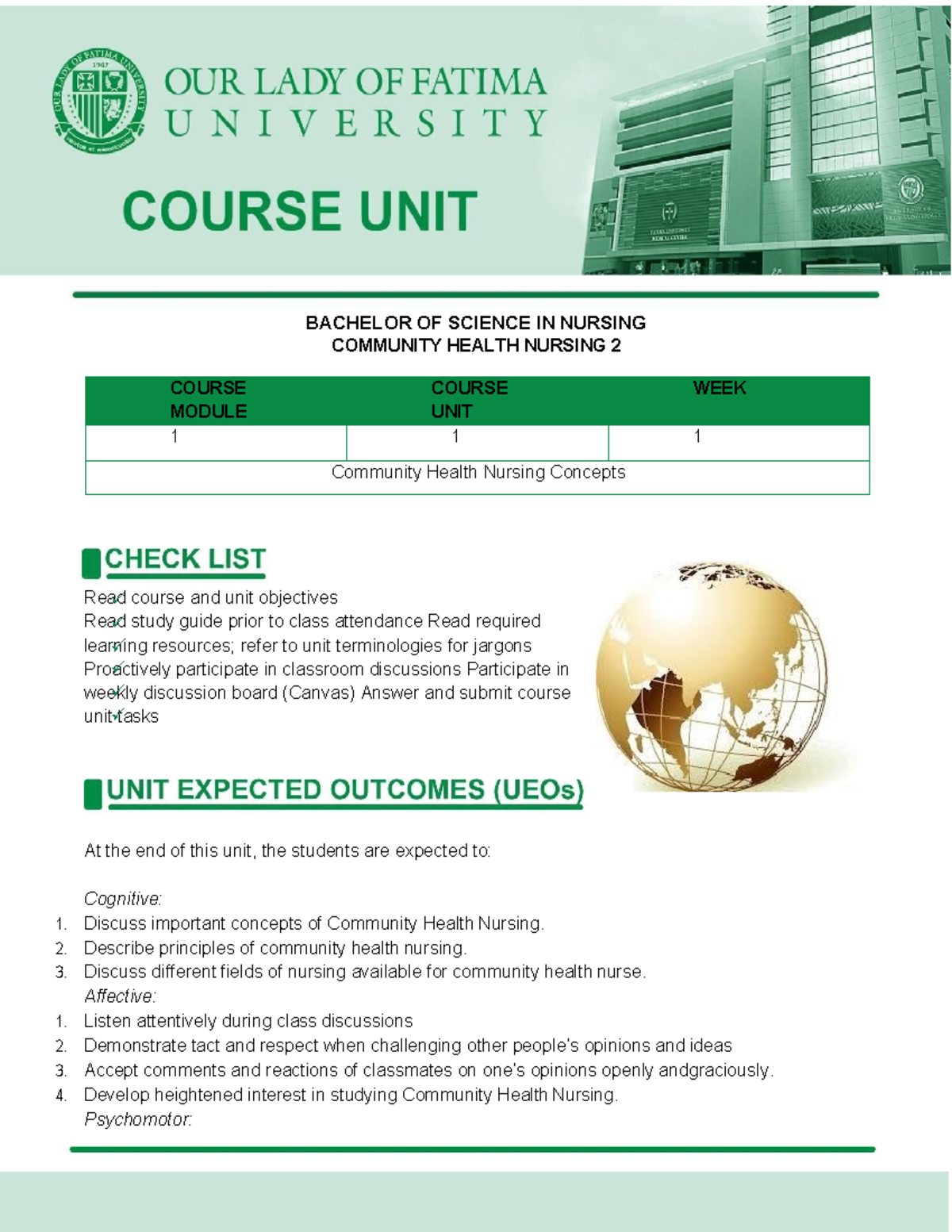 Community Health Nursing 2: Module 1 Concepts Overview - Studocu