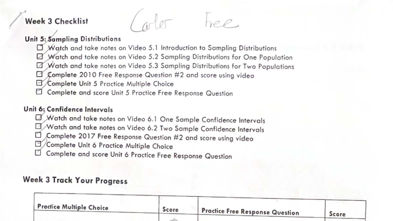 Week 3 Checklist: Sampling Distributions & Confidence Intervals - Studocu