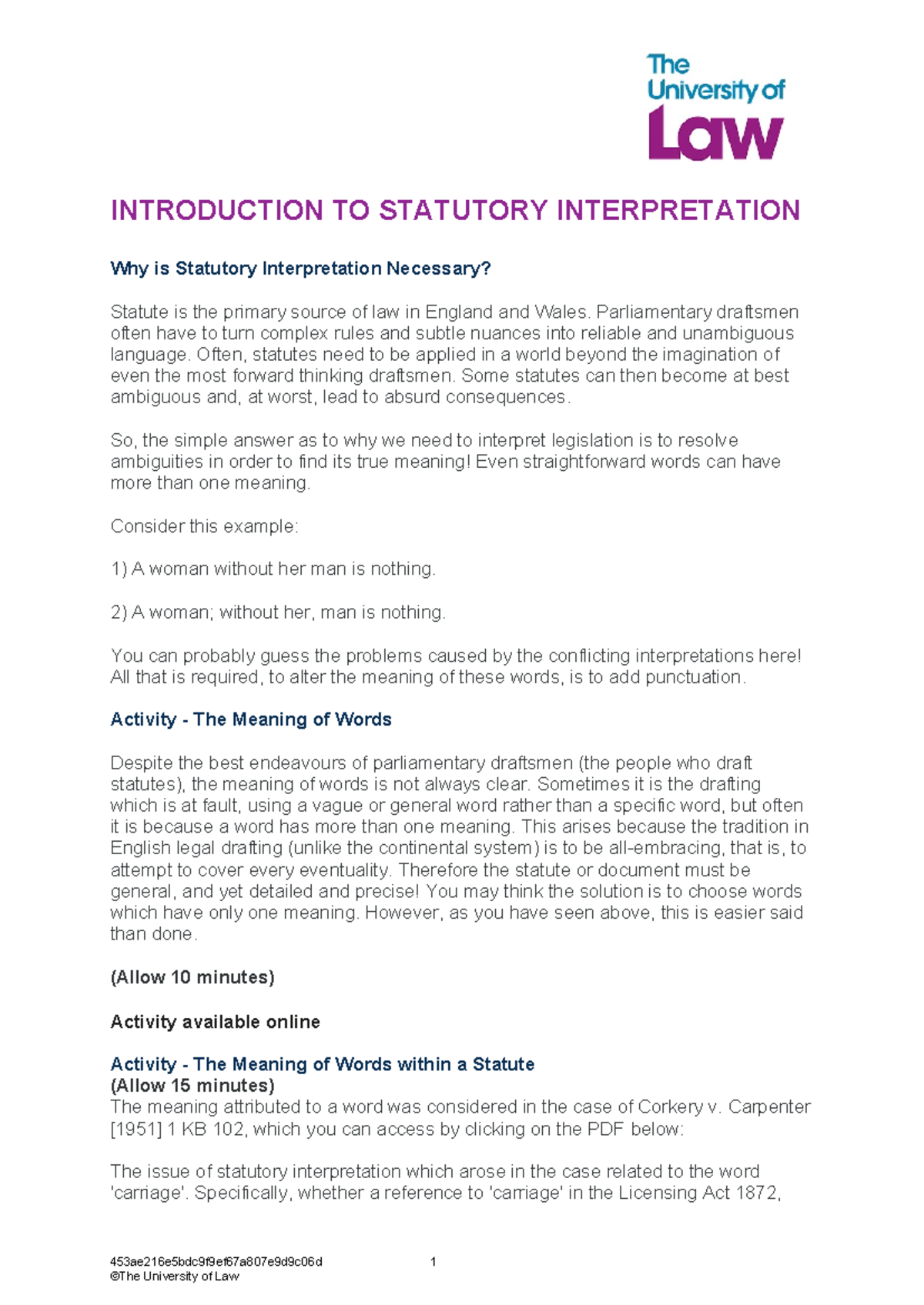 Introduction to statutory interpretation transcript 004260 ...